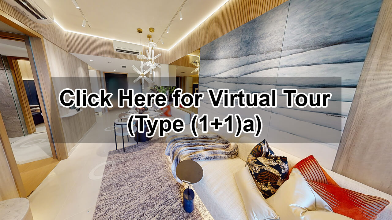Kassia 360 virtual tour of the 1 Bedroom (With Study) show unit, type (1+1)a, 549 sqft