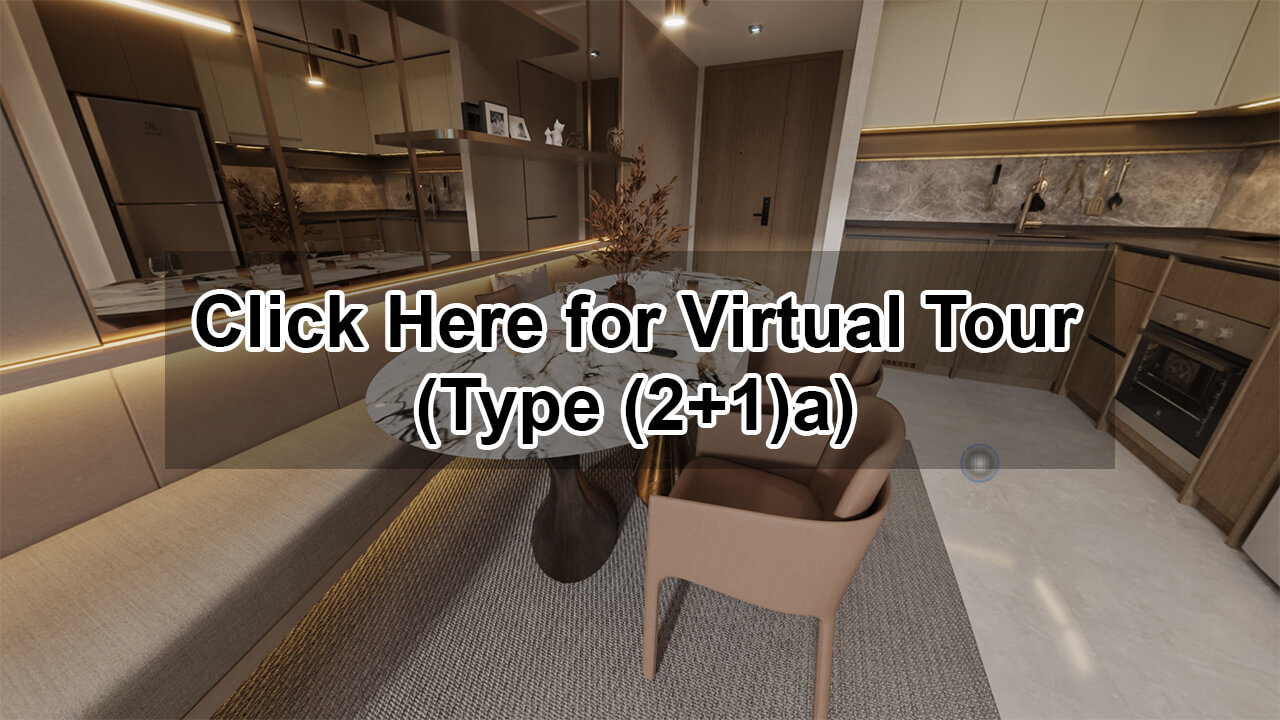 Kassia 360 virtual tour of the 2 Bedroom (With Study) show unit, type (2+1)a, 753 sqft